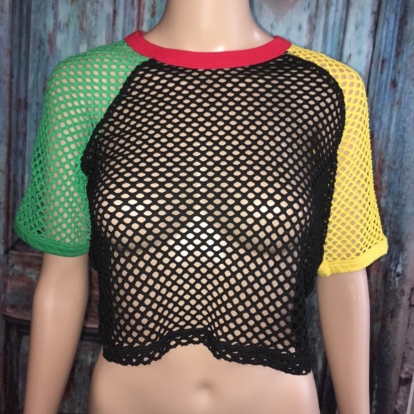 Forever 21 Tops - Small Rasta reggae crop top